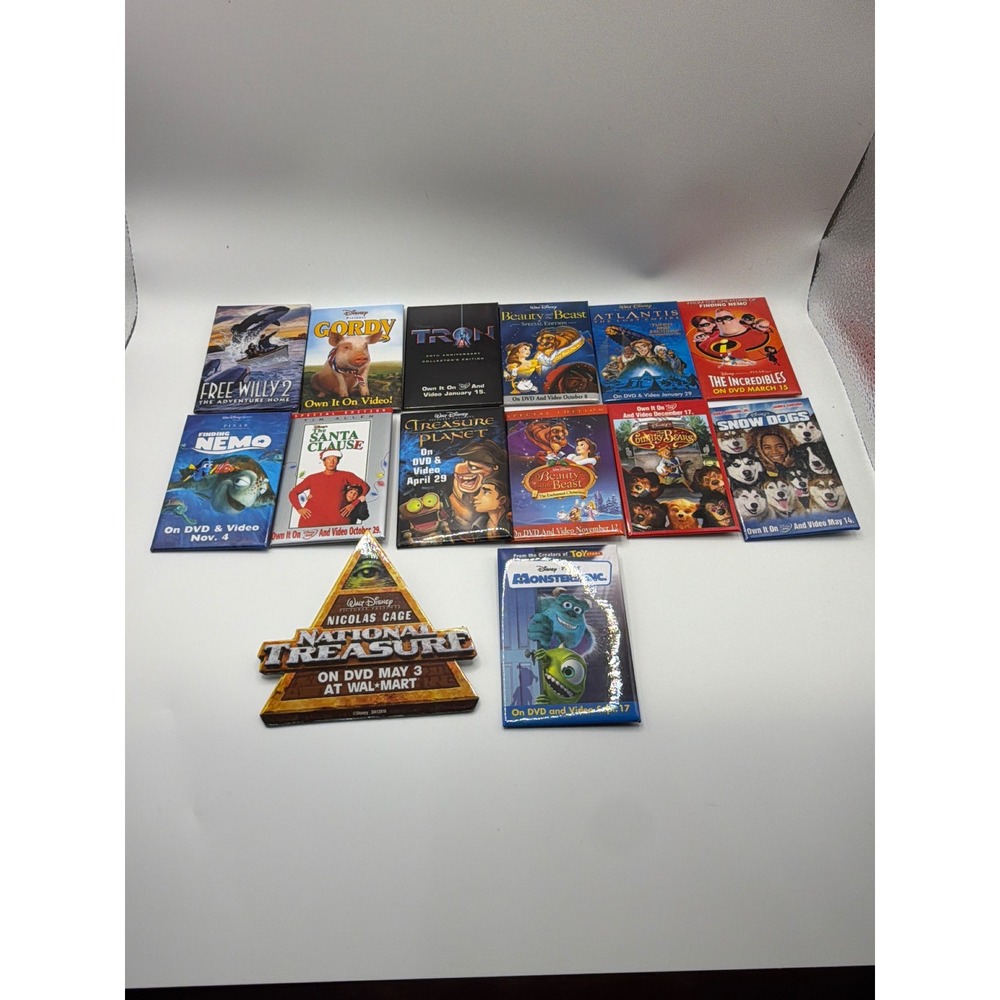 Disney Pixar Movie Promo Pin Lot DVD Release Finding Nemo Monsters Inc Tron
